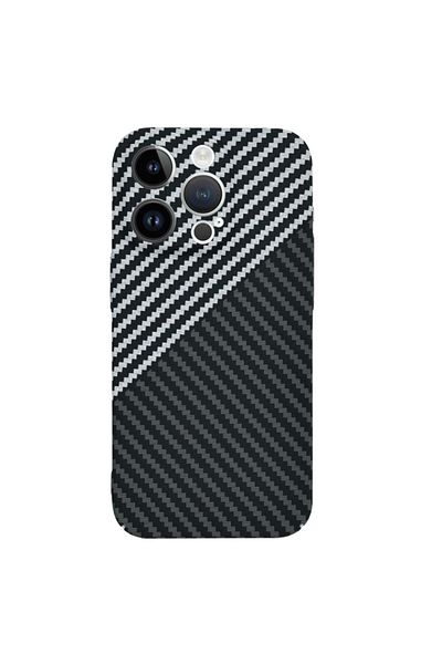 SKYDDAR INNOVATION Case for iPhone 14 Pro, carbon texture, Carbonite FiberShell, Gray, sticker set