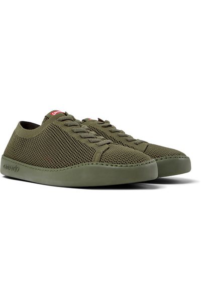 CAMPER Men's Green Lace-Up Summer Sneaker with Breathable Mesh Ideal for Daily Wear Peutouring