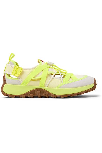 CAMPER Men's Yellow Walking Shoes with Color Block, Comfortable Sole and Hook And Loop DrifttrailVibram