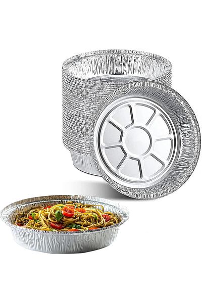 COOYA Disposable Aluminium Foil Trays,Liner Oil-Proof,up to 250°C,20 x 20 x 12 cm,for fryers,microwaves