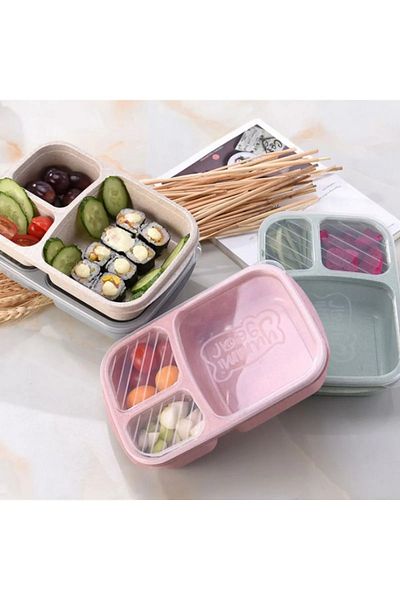 COOYA Three-compartment lunch box, airtight and leak-proof, portable, suitable for adults, green