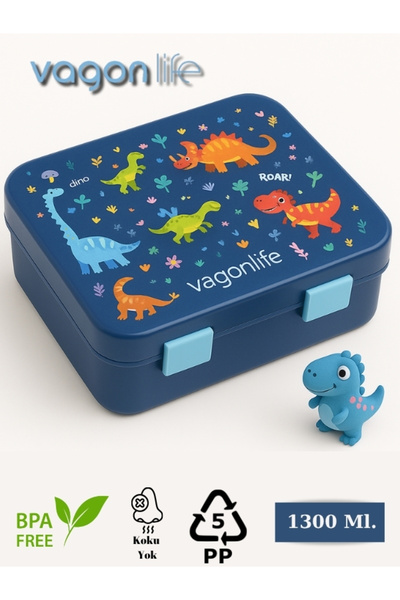 Vagonlife Yeni Nesil Çocuk Beslenme Kutusu Tek Katlı - Bölmeli Lunch Box - 13...