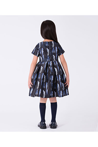 GOOSE Kız Çocuk Fiyonk Detaylı Kısa Kollu Lacivert Elbise