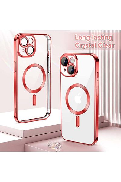SKYDDAR INNOVATION Case for iPhone 14 Plus, Luxury Shield Magsafe, Shockproof Protection, Red, sticker set