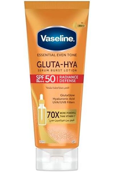 Vaseline Gluta-Hya Serum Burst Lotion, Radiance Defense, SPF 50 PA+++, with GlutaGlow Technology, Hy
