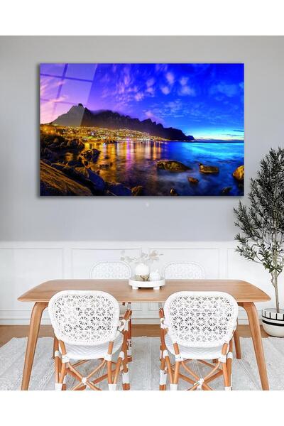 idealizbiz Επιτραπέζιο Τοπίο Θαλάσσιο Γυαλί, Δώρο Δώρο Σαλόνι Οικιακού Γραφεί...