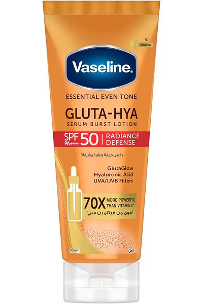 Vaseline Gluta-Hya Serum Burst Lotion, Radiance Defense, SPF 50 PA+++, with GlutaGlow Technology, Hy