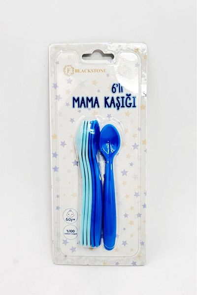 BeySüS 6 Pack Baby Food Spoon Blue