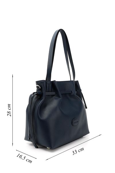 GÖNDERİ(R) Women / Girls Navy Blue Genuine Leather Hand and Shoulder Bag