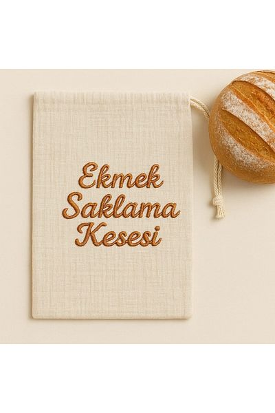 Tly Home Textiles Bread Storage Bag (Muslin Embroidered)