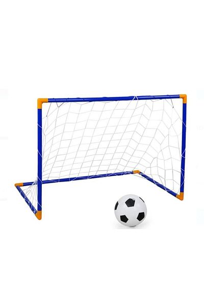 esimplu Blue plastic soccer goal with ball included 105x76x69cm