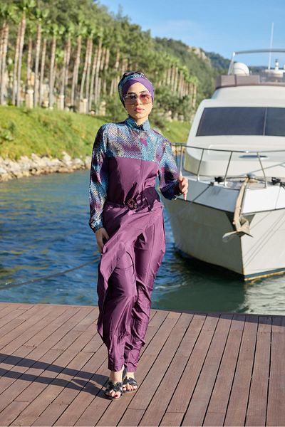 NS TASARIM MAYO Beaded Model Allerli Design Hijab Jumpsuit Swimsuit