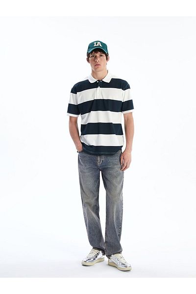 LC Waikiki Xside Polo Collar Striped Men's T-Shirt