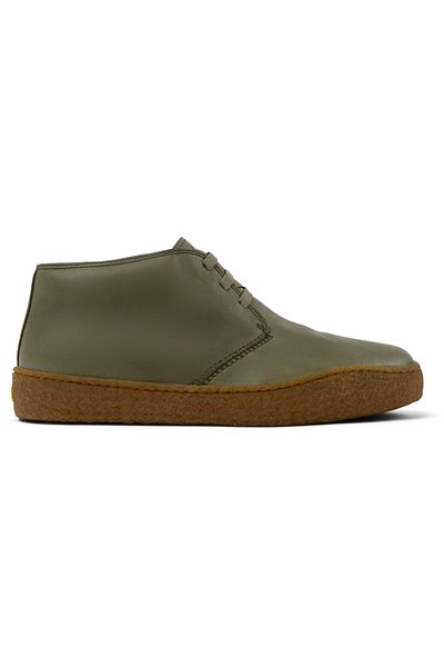CAMPER Men's Green Genuine Leather Hook And Loop Ankle Boots Flexible Soft Sole Lightweight PeuTerreno