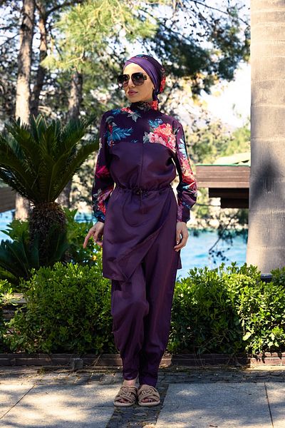NS TASARIM MAYO Ethnic Model Allerli Design Hijab Jumpsuit Swimsuit
