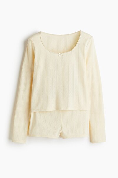 H&M Delik Desenli Pijama Takımı