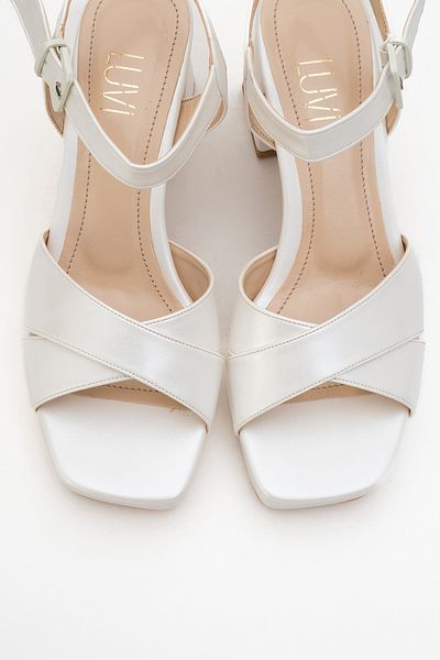 LuviShoes Pantofi cu toc cu platformă pentru femei LISBON Skin Cross Strap