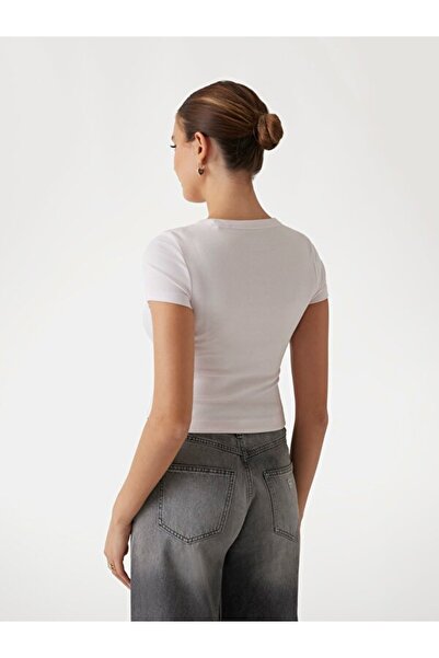 Guess Γυναικείο μπλουζάκι με λεπτή εφαρμογή Ss Cn Rib