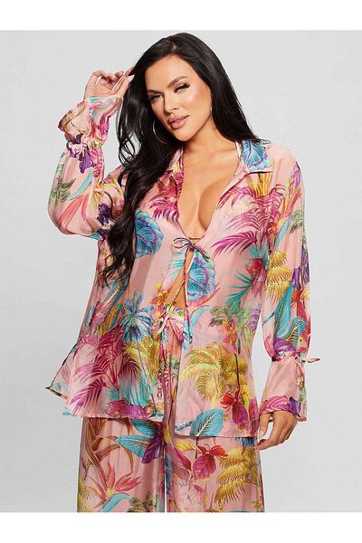 Guess Women's Silk Blend Comfort Fit Shirt