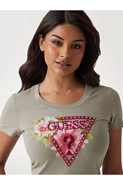 Guess Ss Cn Triangle Women's Slim Fit T-Shirt