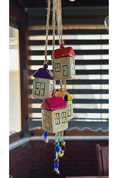 NurMood Art Decoration Ege Evleri | El Yapımı Rengarenk Askılı Dekoratif Süs