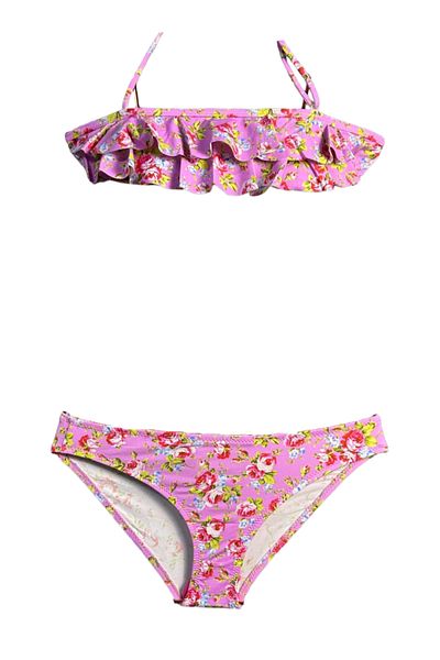 LOOK ME Σετ μπικίνι για κορίτσια Halter Neckline Rose Pattern 50UV από τη Nessi Byrd