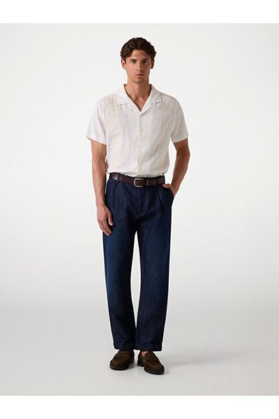 Guess Ss Mosley Men's Linen Blend Shirt