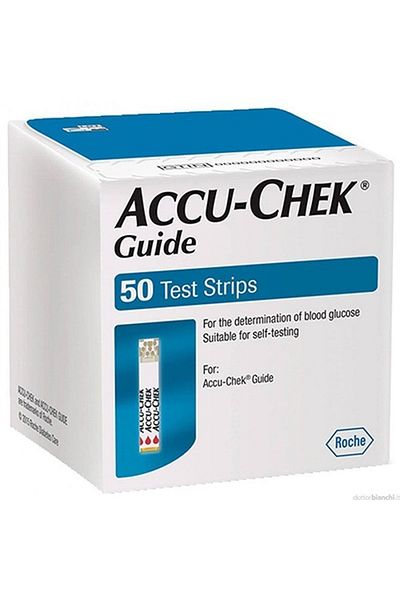 Accu Chek شرائط قياس نسبة السكر في الدم Accu-Chek Guide 50 شريطًا