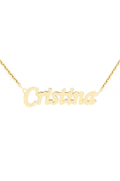 MOHI Fine Jewellery Lant cu nume Cristina din aur galben de 14k