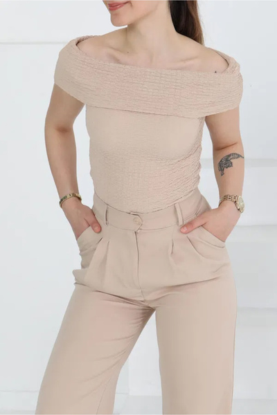 Butik Μπλούζα Buffled Sleeveless Madonna Beige - 27280