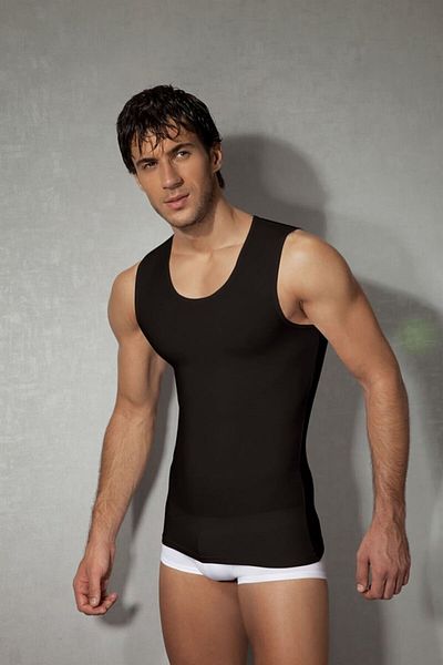 NazikEndam Dore Anse Men's Black Modal Crew Neck Singlet 2205