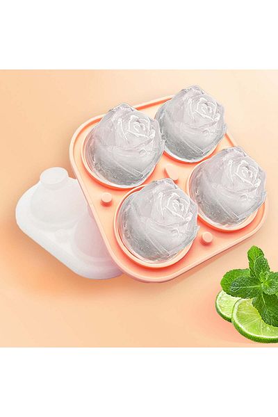 Yelajoy Rose Ice Cube Tray, Silicone Reusable Molds, Flexible Ice Balls, Perfect for Cocktails & Drinks
