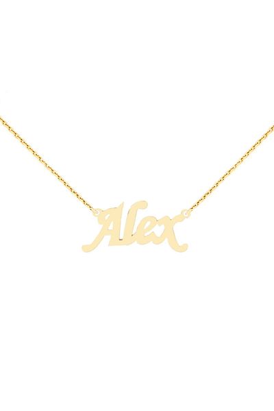 MOHI Fine Jewellery Alex name chain in 14k yellow gold
