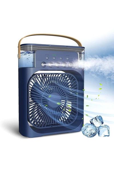 FOXMAG24 Portable fan 600ml, with water vapor, humidifier, purifier, blue