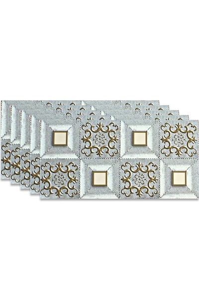 HOZRO Set of 100 x HOZRO self-adhesive imitation marble tiles, abstract pattern, for walls, covers a surface