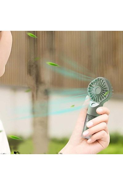 FOXMAG24 Portable hand fan, with water vapor, 4 speeds, ideal for travel, plastic, green