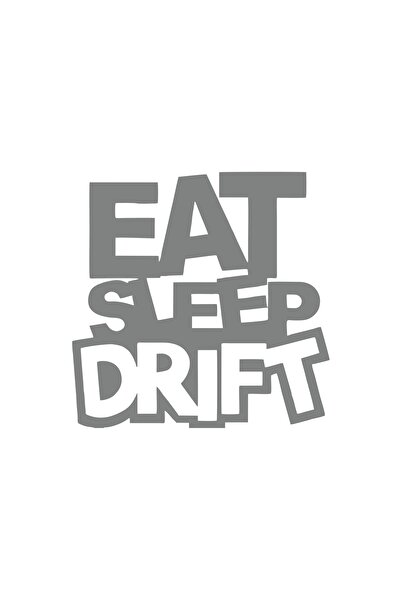 Reysa Tasarım ملصق سيارة إيت سليب دريفت مقاس 17x17 سم باللون الرمادي