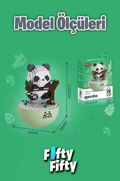 Vagonlife Panlos Yko Series Decorative and Collectible Panda Model 543 Piece Building Set -Ffp1275