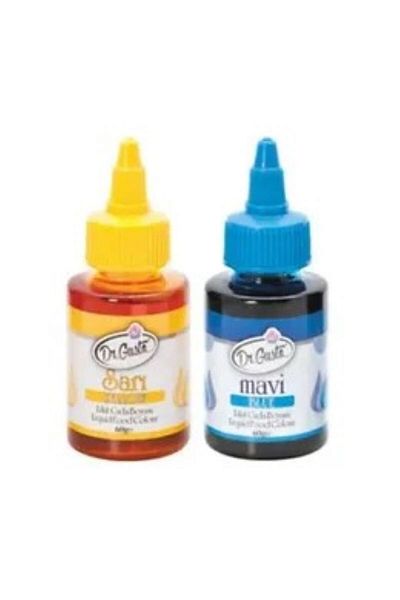 Dr. Gusto Water Based Liquid Food Coloring 2 Pack Yellow - Blue 60 Gr