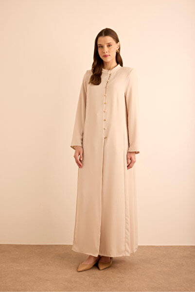 Aker Brit Düğme Detaylı Ferace