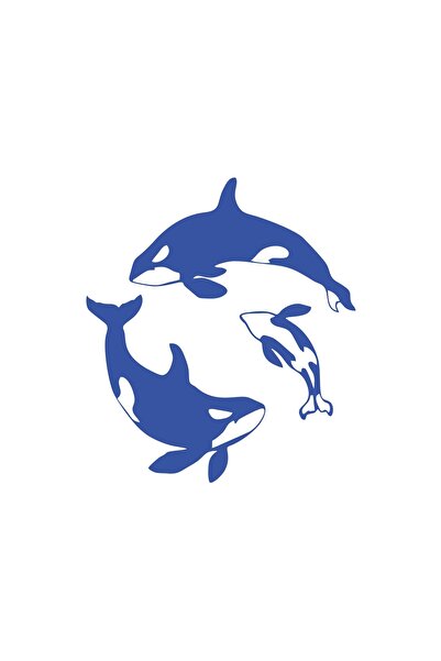 Reysa Tasarım Whales Car Sticker 17X17 cm Blue