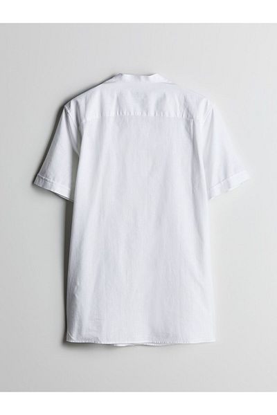 LC Waikiki LCWAIKIKI Classic Regular Fit Short Sleeve Linen Blended Men's Shirt