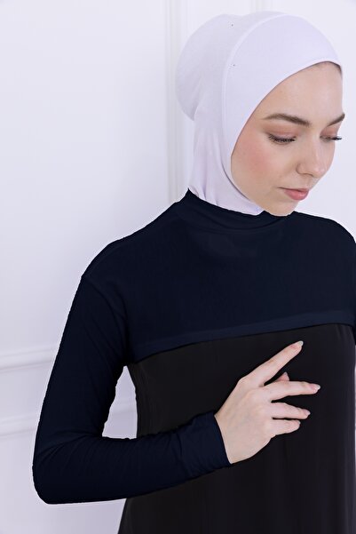 Loggia Γυναικείο κορμάκι Hijab Crop Bolero με λαιμόκοψη με μανίκια Navy Blue - Lycra Stand Collar