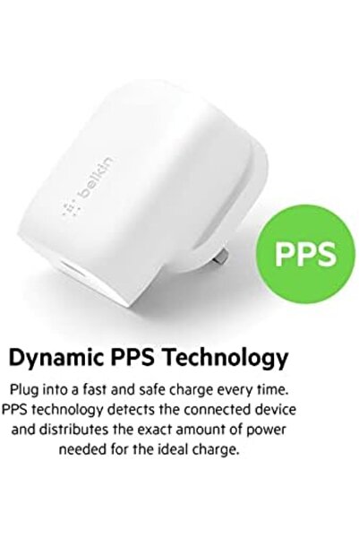 Belkin 30W USB C Wall Charger with PPS, Power Delivery, USB-IF Certified PD 3.0