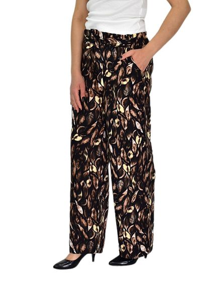 BAGLAN Women's Printed Loose-Legged Elastic Lace-Up Trousers Bgl-St04626