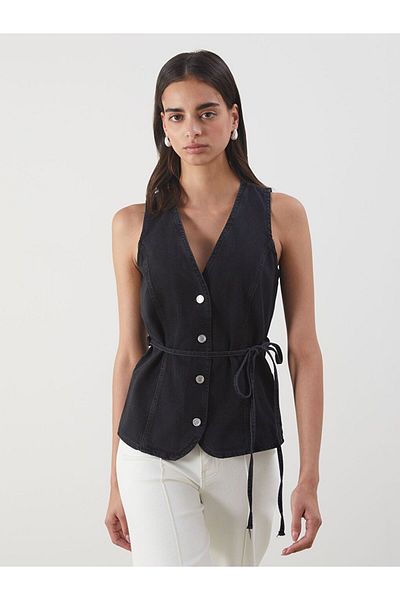 LC Waikiki Lcwaikiki Classic V-Neck Women's Jean Vest