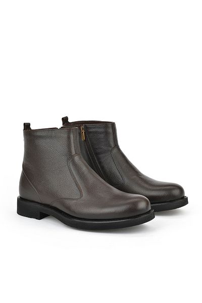 Ziya , Ανδρικές Μπότες Γνήσιο Δερμάτινο 15319Z7113 Καφέ