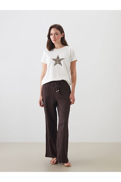 LC Waikiki New Season Crew Neck Star Printed Women's T-Shirt - S5Qg08Z8