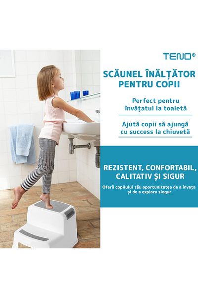 Teno Scaunel Inaltator pentru Copii Teno®, multifunctional, doua trepte, alb