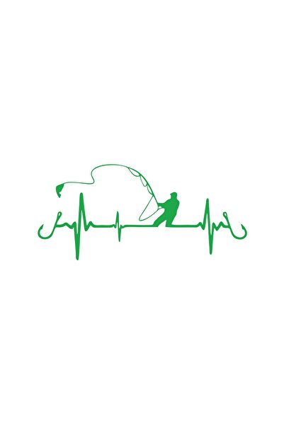 Reysa Tasarım Fishing Car Sticker 17X17 cm Green